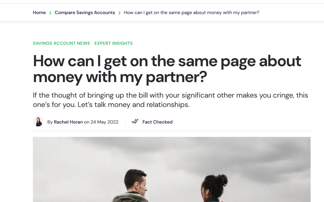 How can I get on the same page about money with my partner?